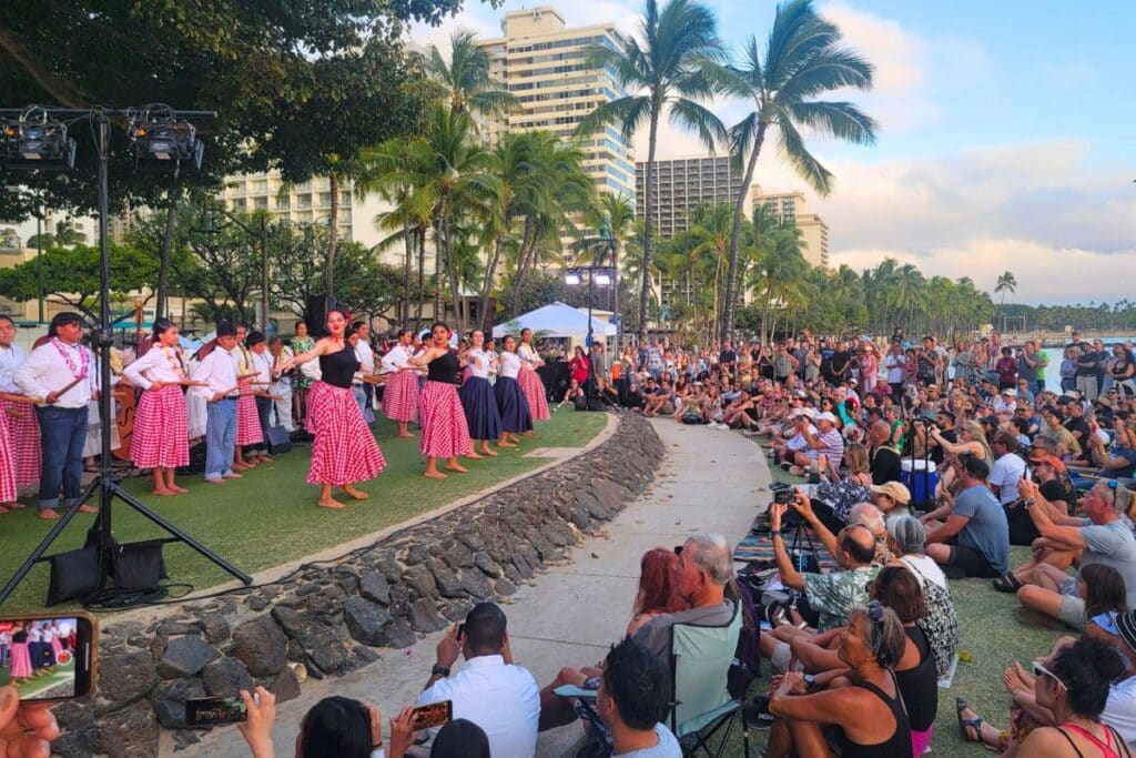 Hula Show on the Beach Waikiki Hawaii