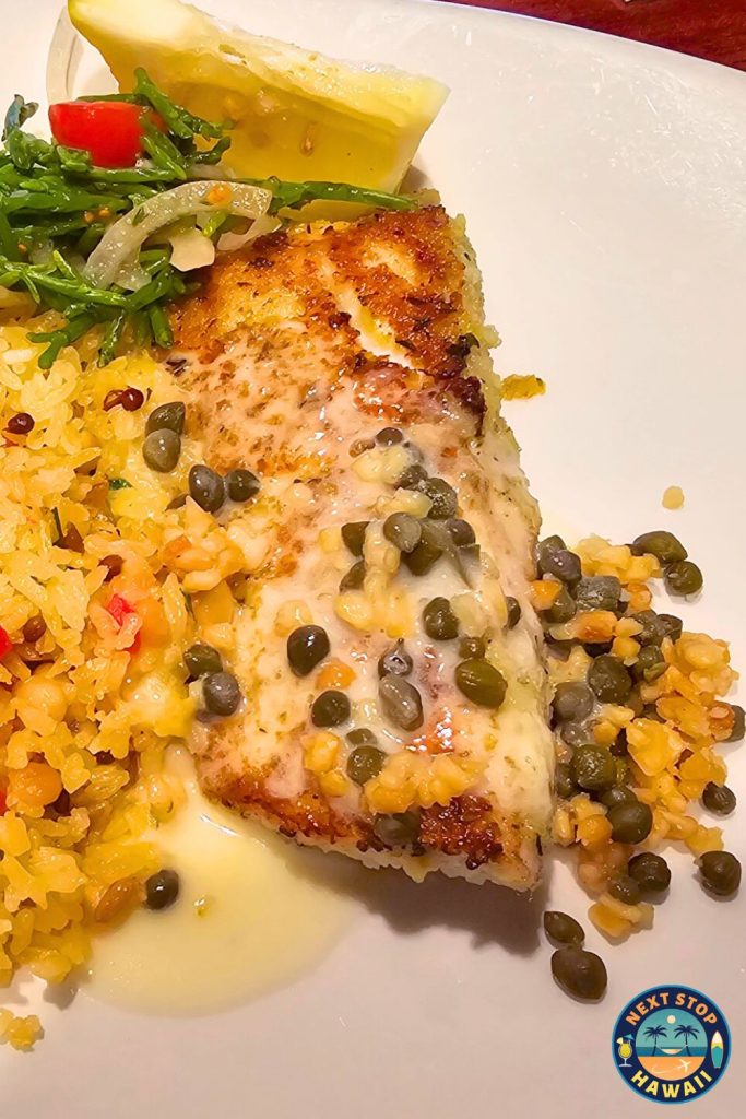 Duke's Waikiki macadamia nut crusted fish