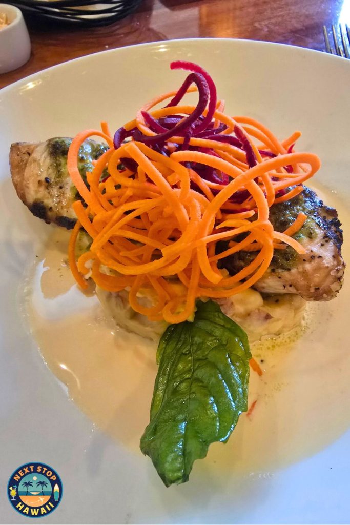 Grilled fish with lobster cream sauce at Haleiwa Joe's