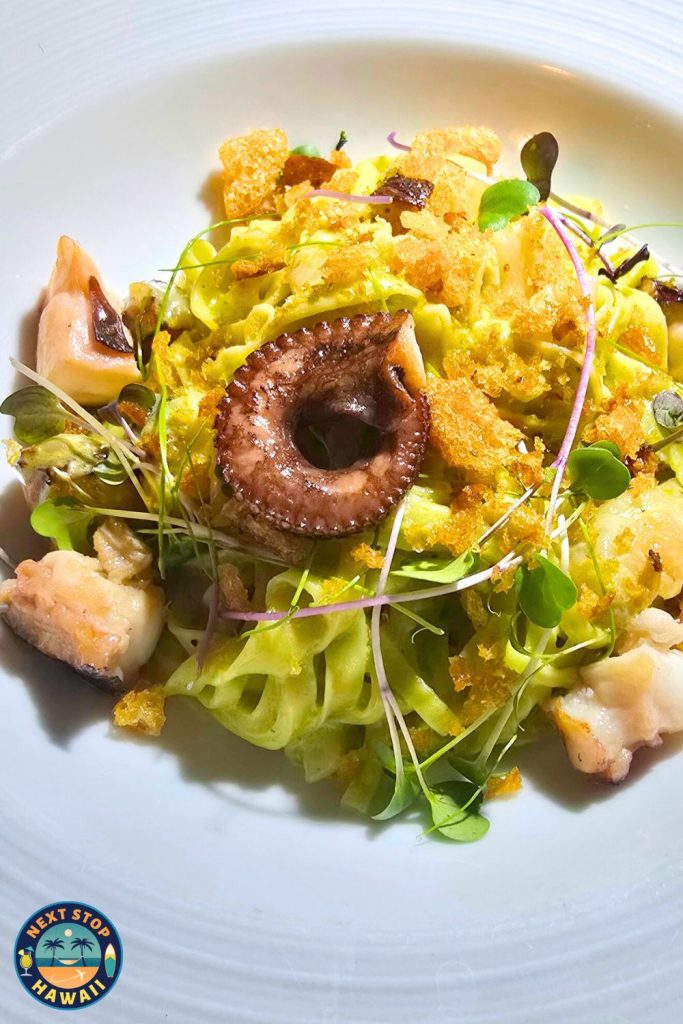 Hand-cut pasta with seafood at Honolulu's 53 by the Sea